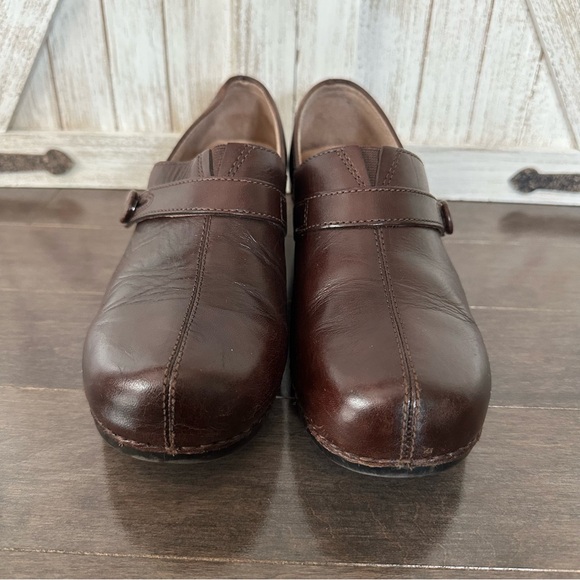 Dansko‎ Solstice Brown Leather Split Toe Strap Clog Shoes Size 38 - Picture 2 of 10